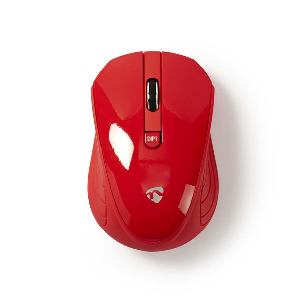 Afbeelding van Nedis draadloze muis tweehandig rood